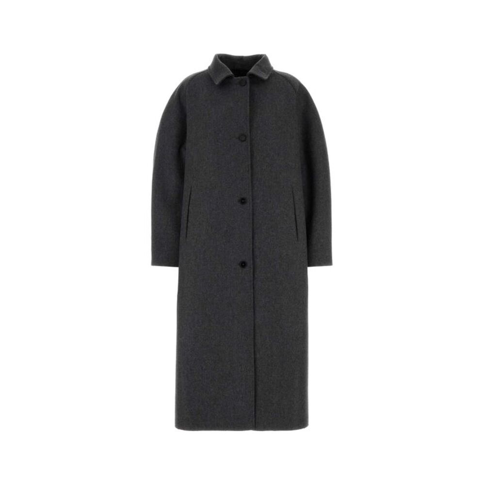 Jil Sander Women Jil Sander Women Dark Grey Wool Blend Coat